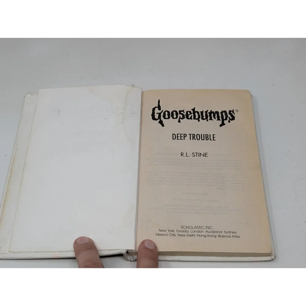 Goosebumps Deep Trouble Hardcover Library Bound to Stay Bound Books VTG RL Stine